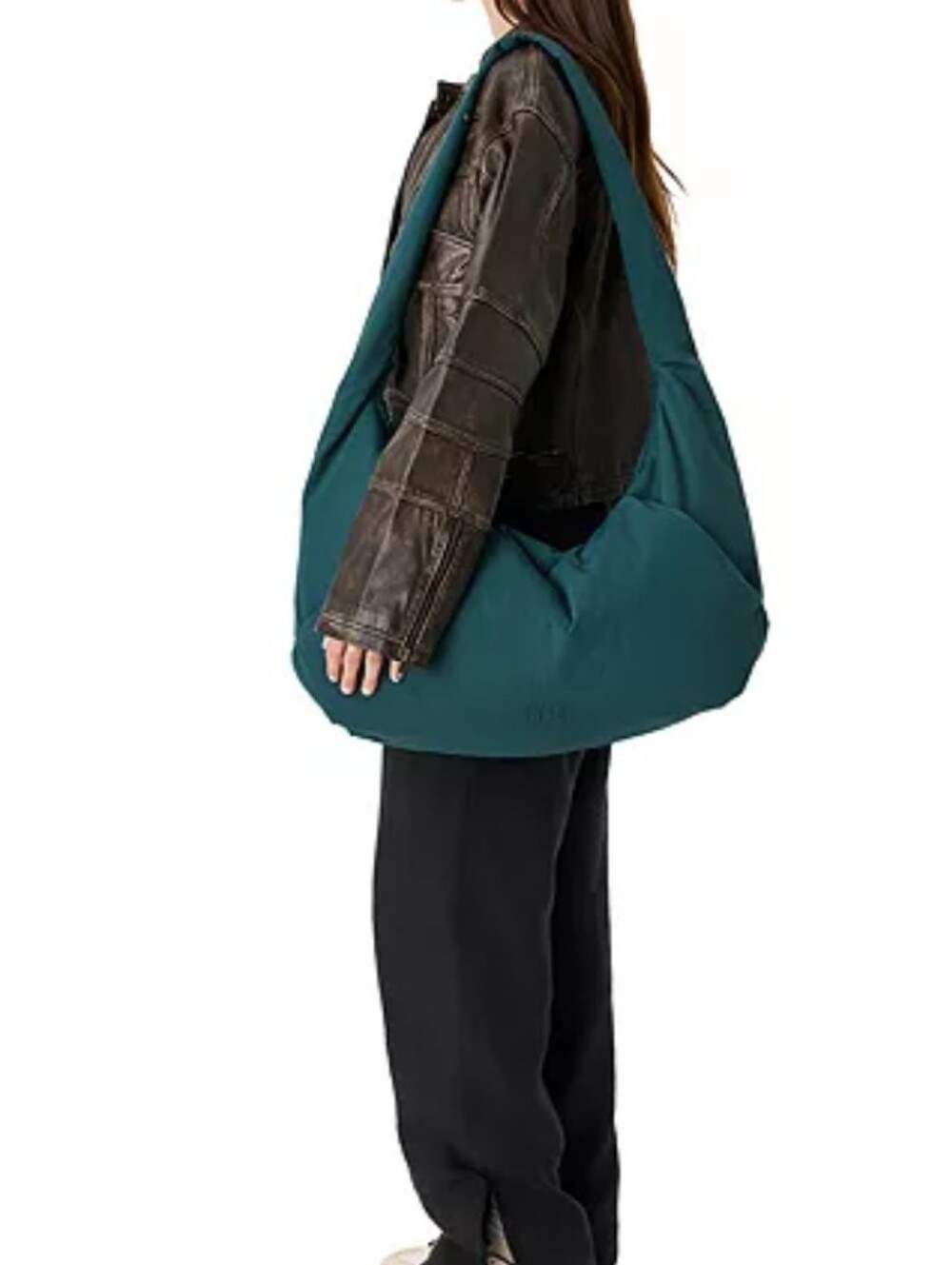 Beis The Oversized Crescent Catchall Bag In TEAL - Picture 7 of 9
